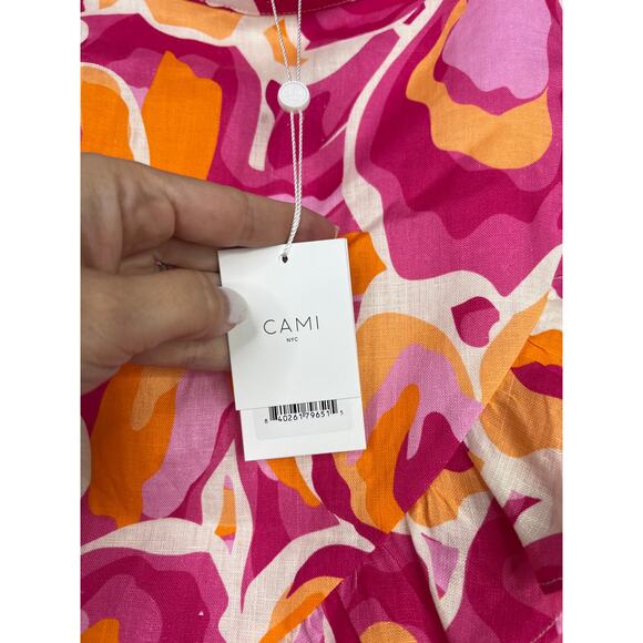 NWT Cami Nyc Mika Ruffled Lined Retro Floral Pink and Orange Mini Skirt - Picture 4 of 8